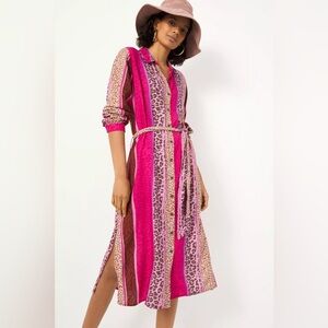 NWT Anthropologie Bl-nk Renela Midi Shirtdress, Size 10P